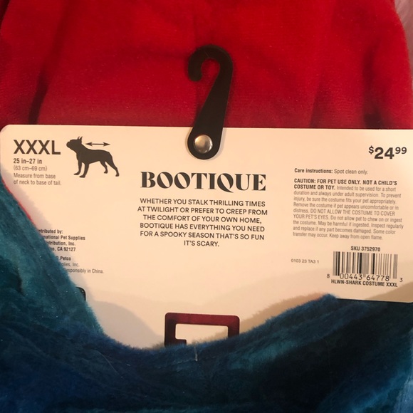 Bootique Pet Shark Costume New With Tags - Picture 4 of 4